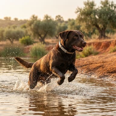 Dog swimming